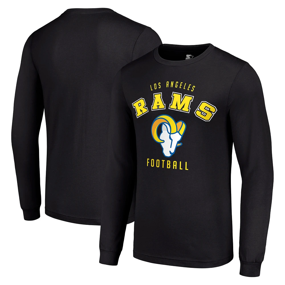 Men's Starter Black Los Angeles Rams Long Sleeve T-Shirt