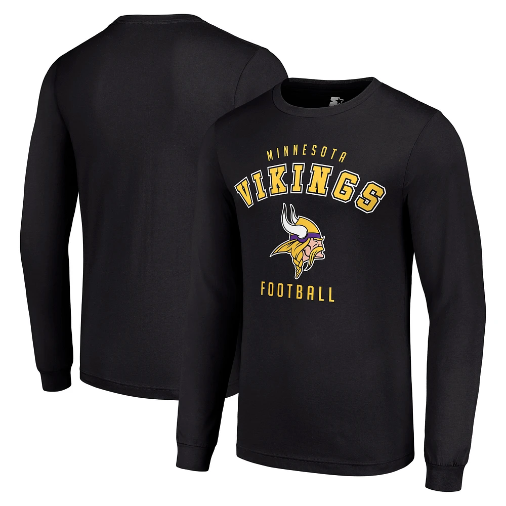 Men's Starter Black Minnesota Vikings Long Sleeve T-Shirt