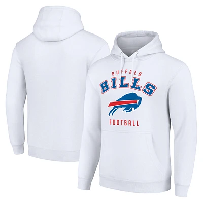 Unisex Starter White Buffalo Bills Logo Pullover Hoodie