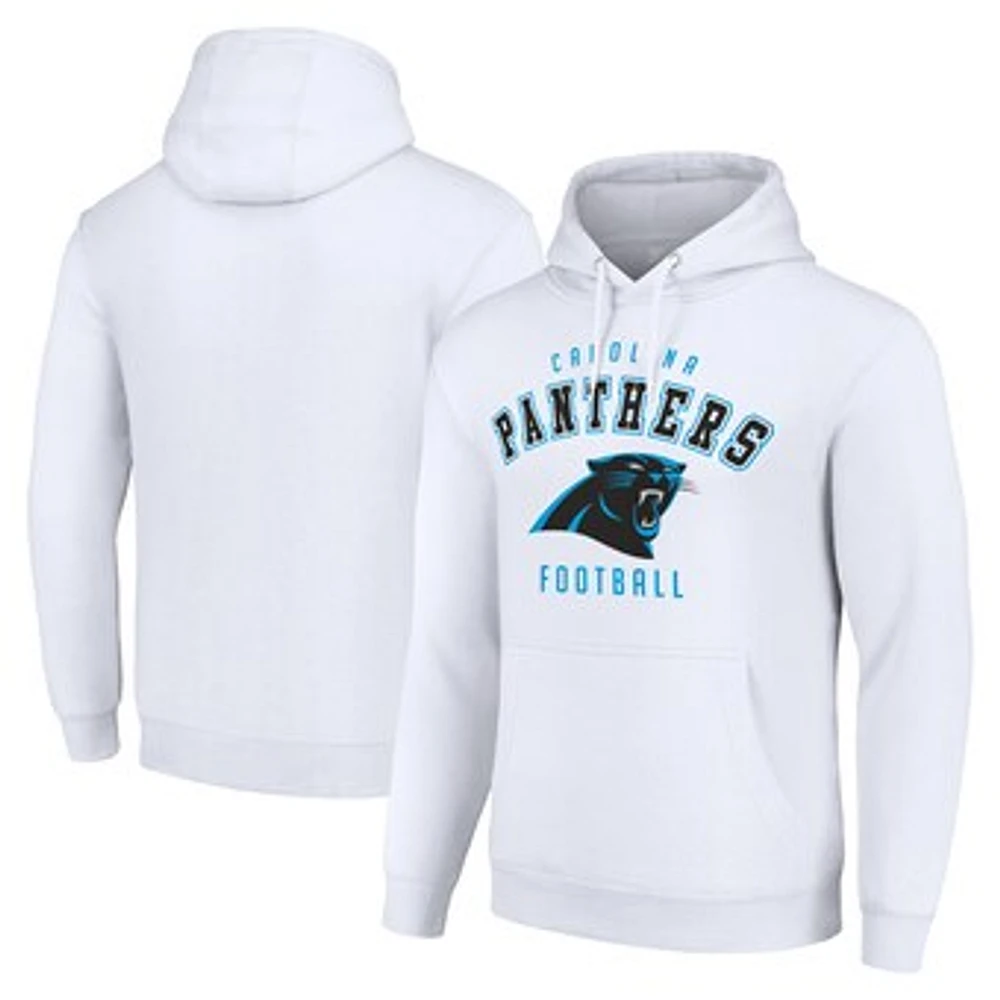 Unisex Starter White Carolina Panthers Logo Pullover Hoodie