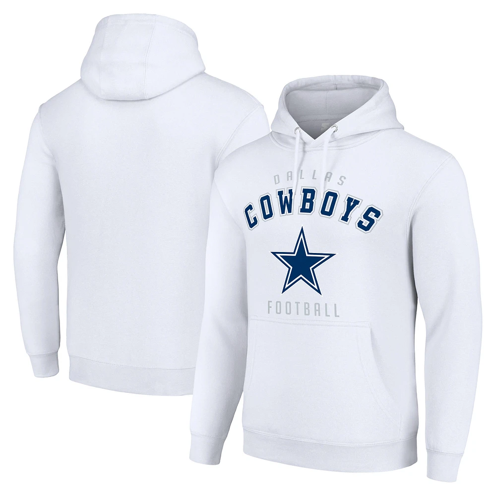 Unisex Starter White Dallas Cowboys Logo Pullover Hoodie