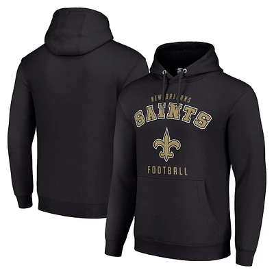 Unisex Starter Black New Orleans Saints Logo Pullover Hoodie