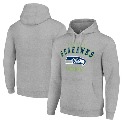 Unisex Starter Heather Gray Seattle Seahawks Logo Pullover Hoodie