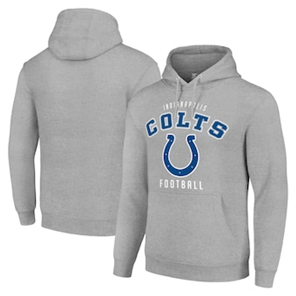 Unisex Starter Heather Gray Indianapolis Colts Logo Pullover Hoodie