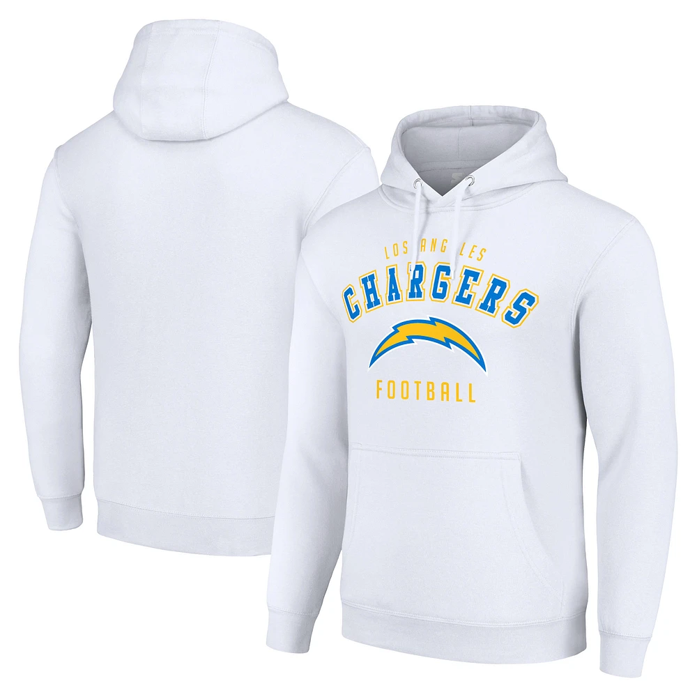 Unisex Starter White Los Angeles Chargers Logo Pullover Hoodie