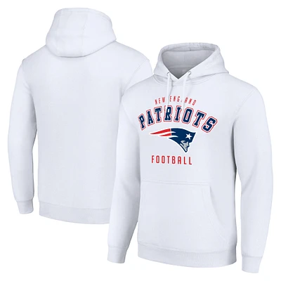 Unisex Starter White New England Patriots Logo Pullover Hoodie