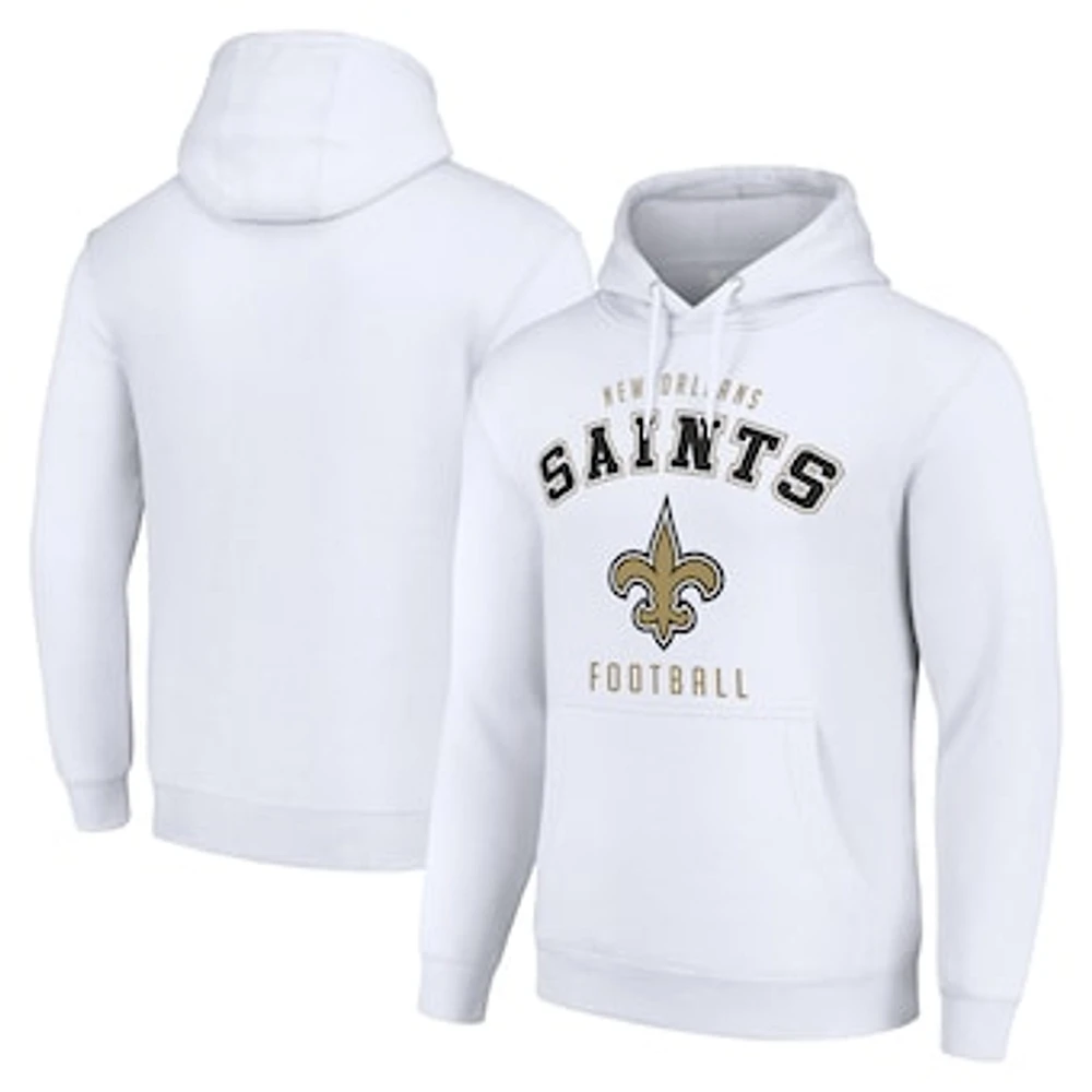 Unisex Starter White New Orleans Saints Logo Pullover Hoodie