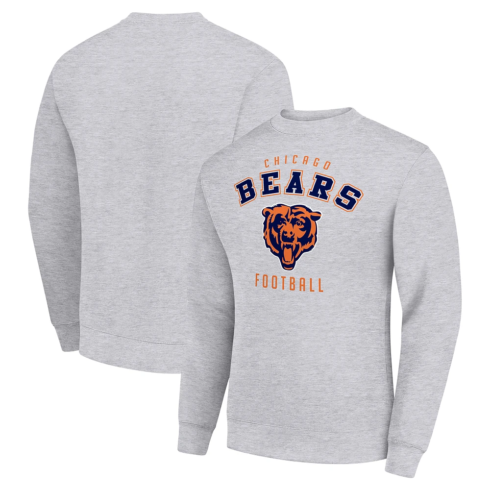 Men's Starter Heather Gray Chicago Bears Team Logo Pullover Sweatshirt
