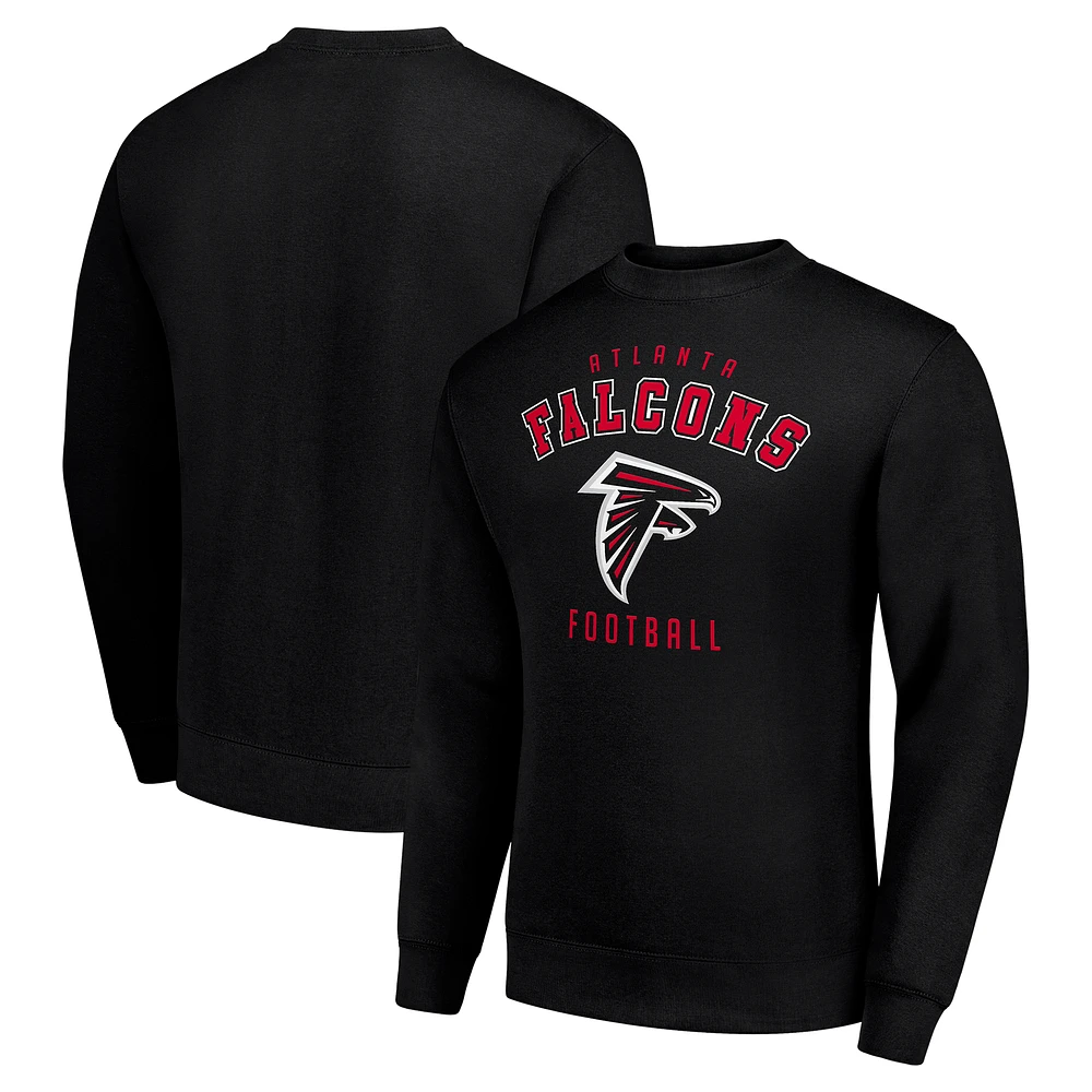 Men's Starter Black Atlanta Falcons Team Logo Pullover Sweatshirt