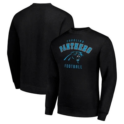 Men's Starter Black Carolina Panthers Team Logo Pullover Sweatshirt