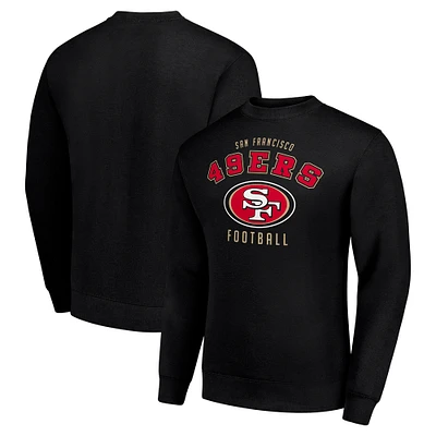 Men's Starter Black San Francisco 49ers Team Logo Pullover Sweatshirt