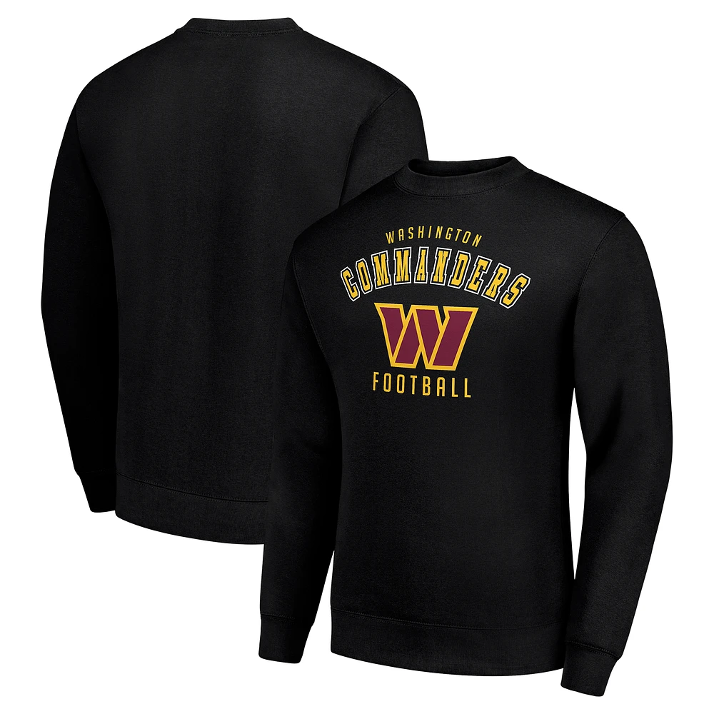 Men's Starter Black Washington Commanders Team Logo Pullover Sweatshirt