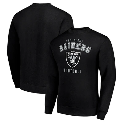 Men's Starter Black Las Vegas Raiders Team Logo Pullover Sweatshirt