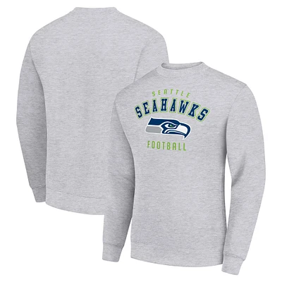 Men's Starter Heather Gray Seattle Seahawks Team Logo Pullover Sweatshirt