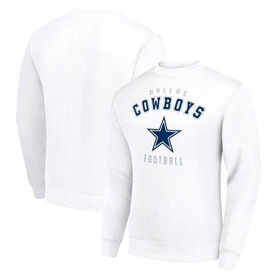 Men's Starter White Dallas Cowboys Team Logo Pullover Sweatshirt