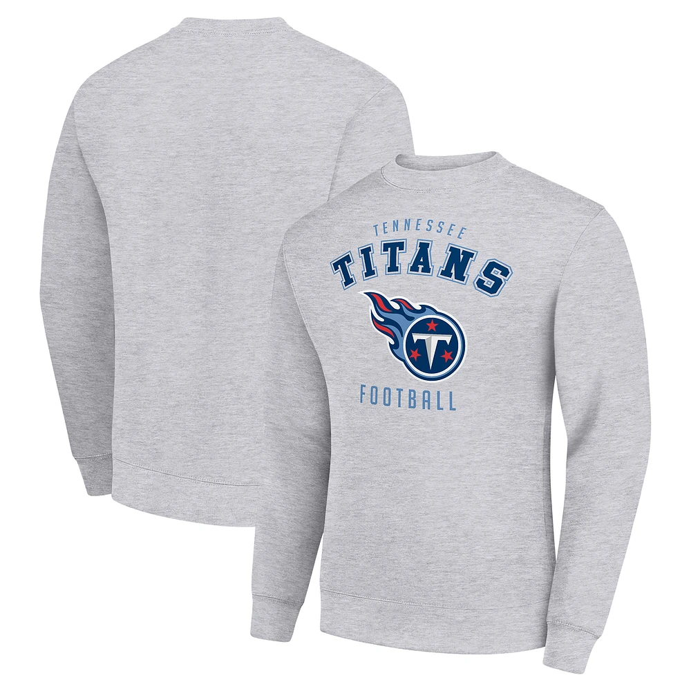 Men's Starter Heather Gray Tennessee Titans Team Logo Pullover Sweatshirt