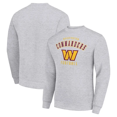 Men's Starter Heather Gray Washington Commanders Team Logo Pullover Sweatshirt