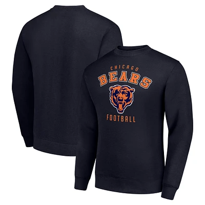 Men's Starter Navy Chicago Bears Team Logo Pullover Sweatshirt