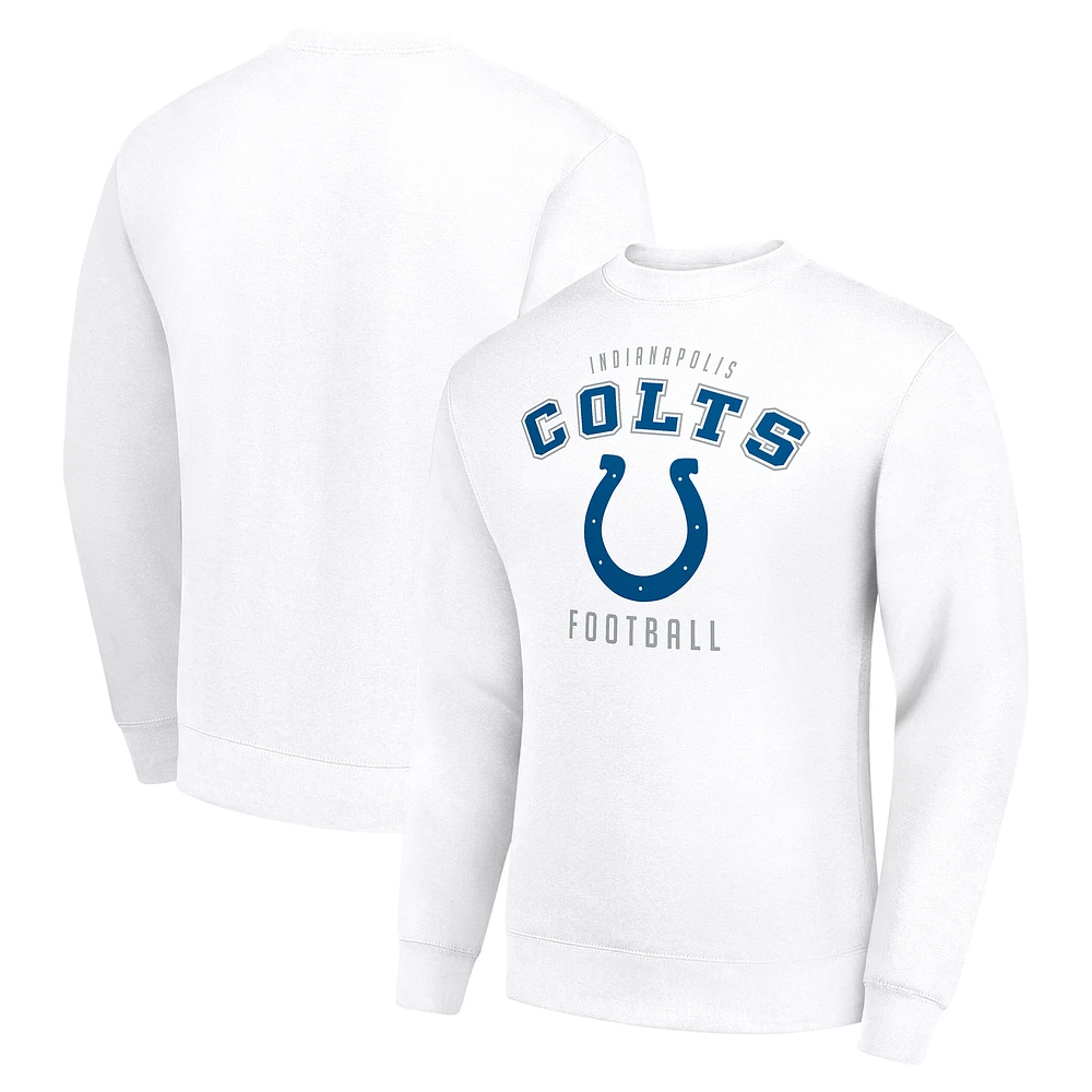 Men's Starter White Indianapolis Colts Team Logo Pullover Sweatshirt