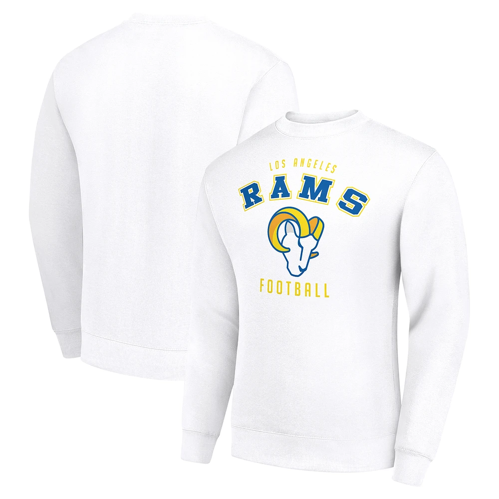 Men's Starter White Los Angeles Rams Team Logo Pullover Sweatshirt