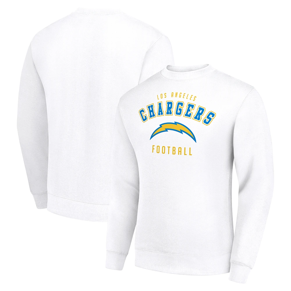 Men's Starter White Los Angeles Chargers Team Logo Pullover Sweatshirt