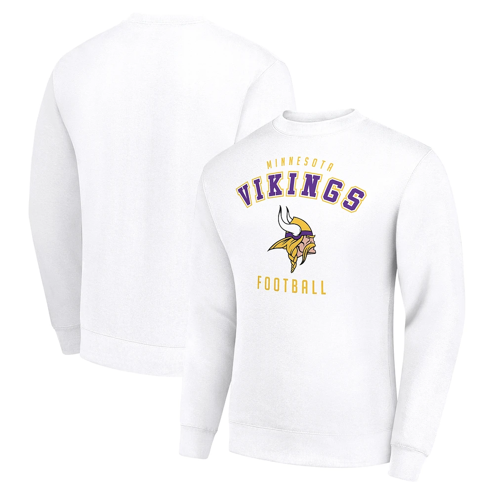 Men's Starter White Minnesota Vikings Team Logo Pullover Sweatshirt