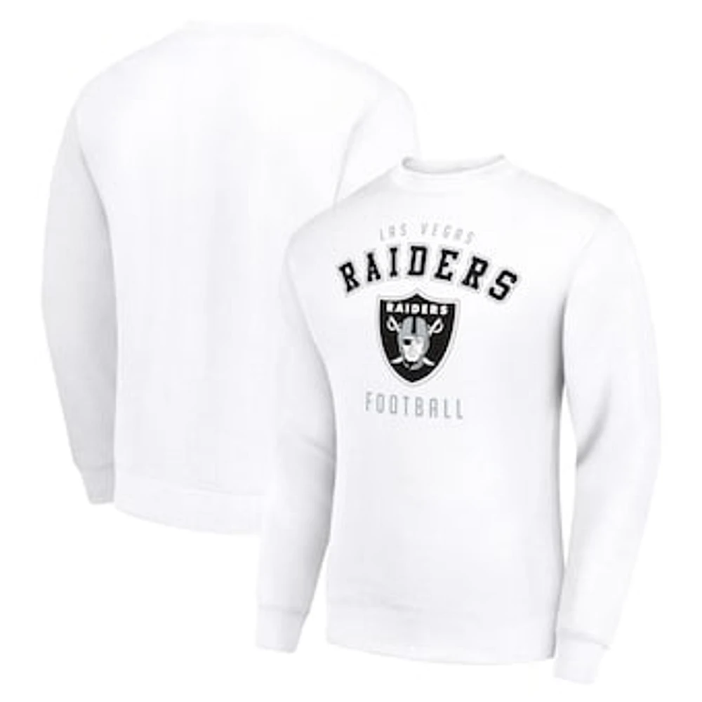 Men's Starter White Las Vegas Raiders Team Logo Pullover Sweatshirt
