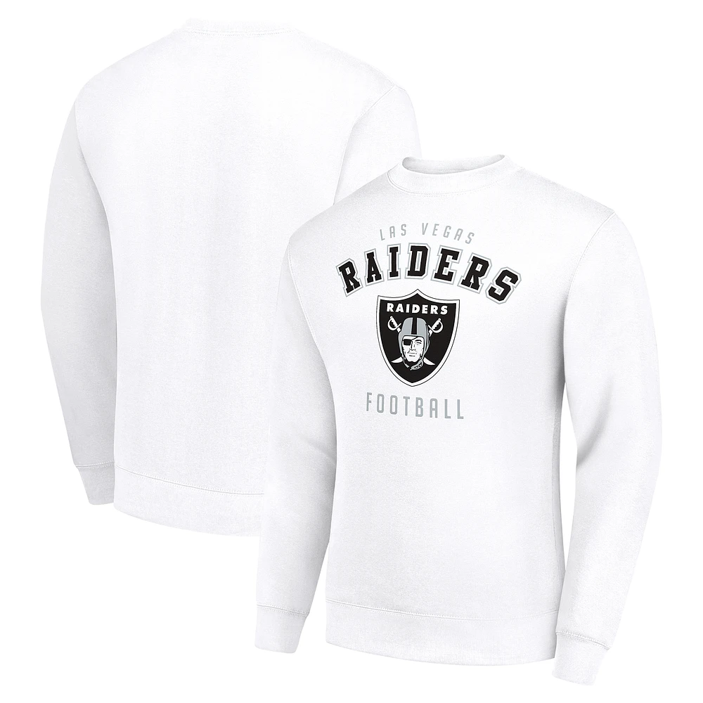 Men's Starter White Las Vegas Raiders Team Logo Pullover Sweatshirt