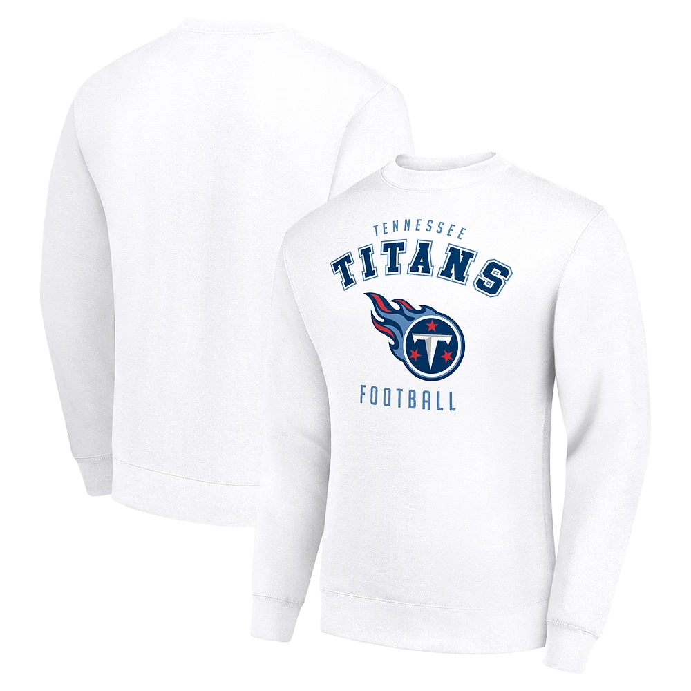 Men's Starter White Tennessee Titans Team Logo Pullover Sweatshirt