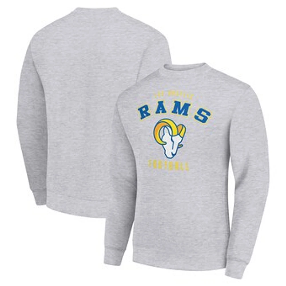 Men's Starter Heather Gray Los Angeles Rams Team Logo Pullover Sweatshirt