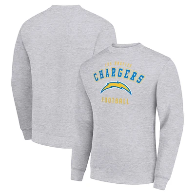 Men's Starter Heather Gray Los Angeles Chargers Team Logo Pullover Sweatshirt