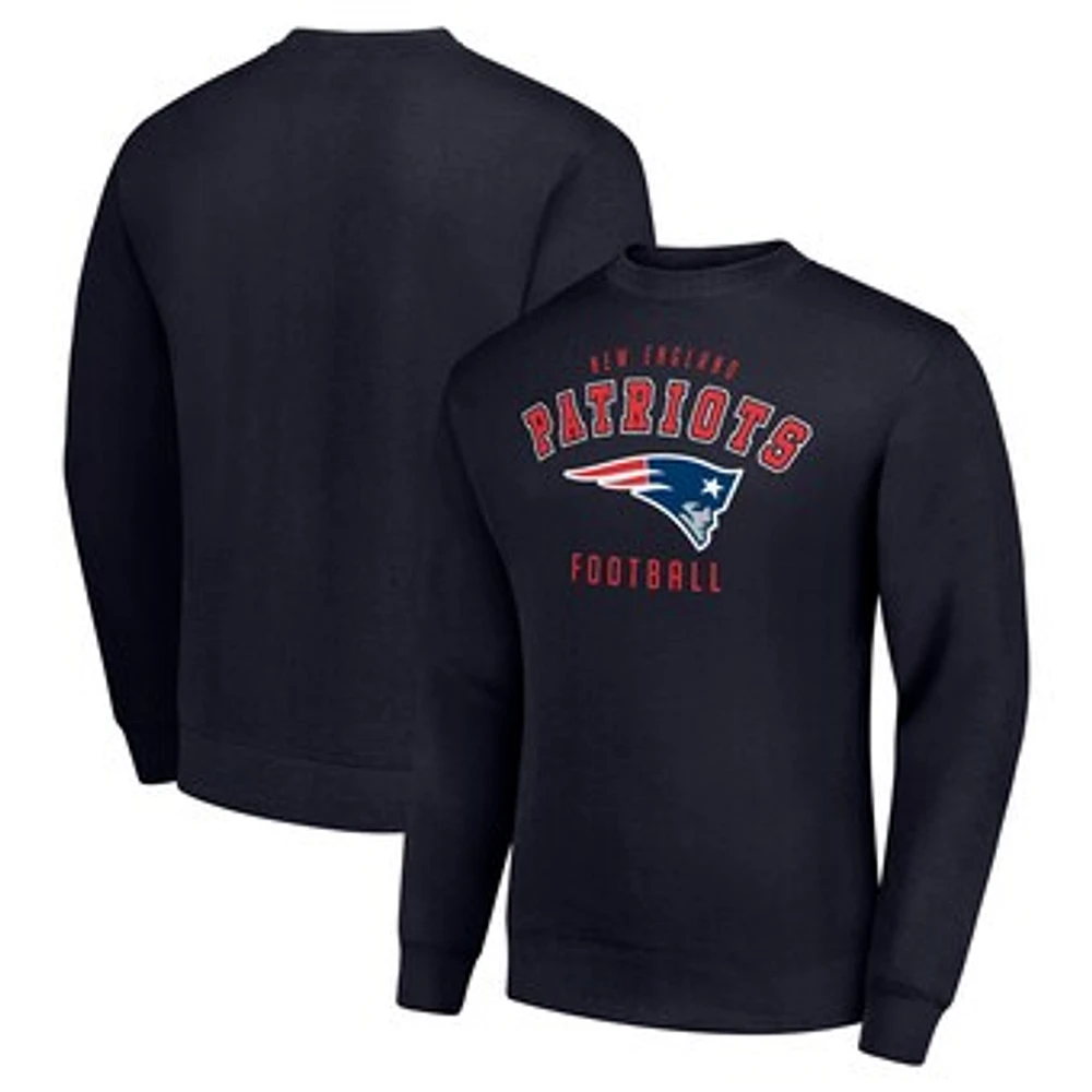 Men's Starter Navy New England Patriots Team Logo Pullover Sweatshirt