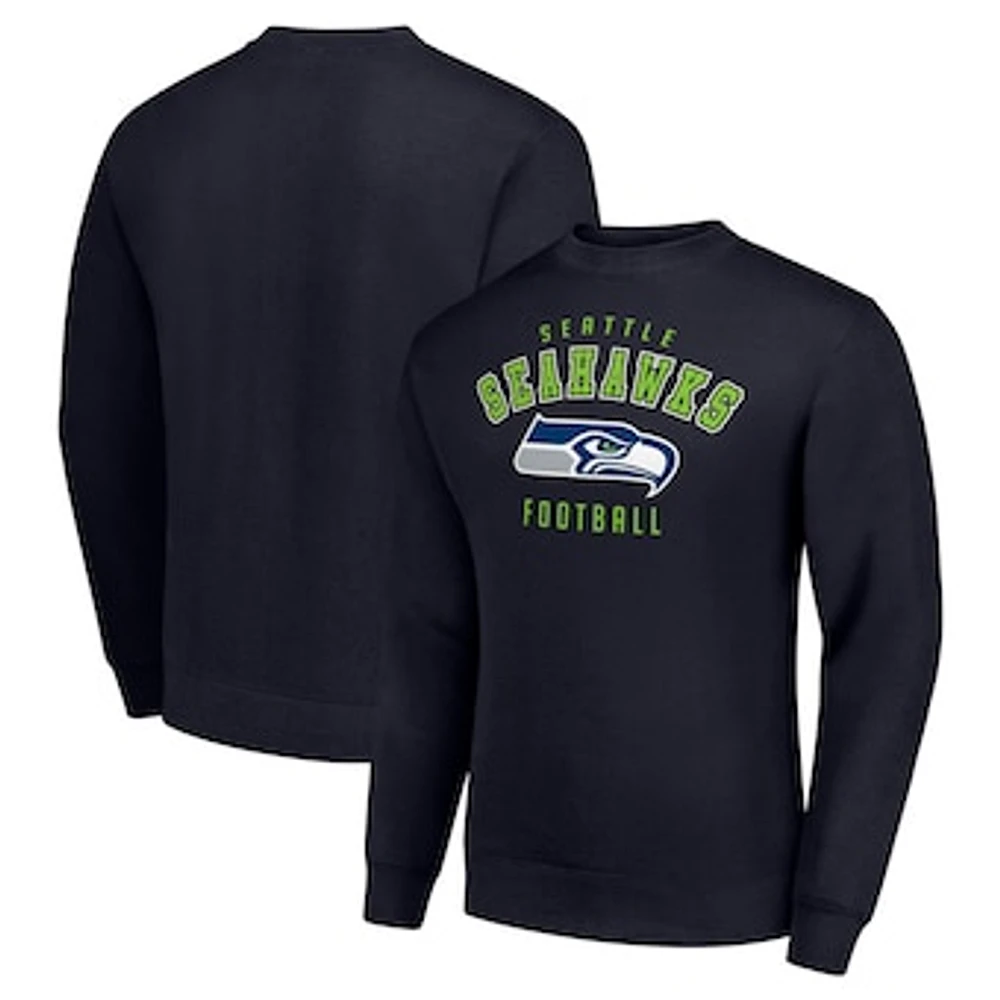 Men's Starter College Navy Seattle Seahawks Team Logo Pullover Sweatshirt