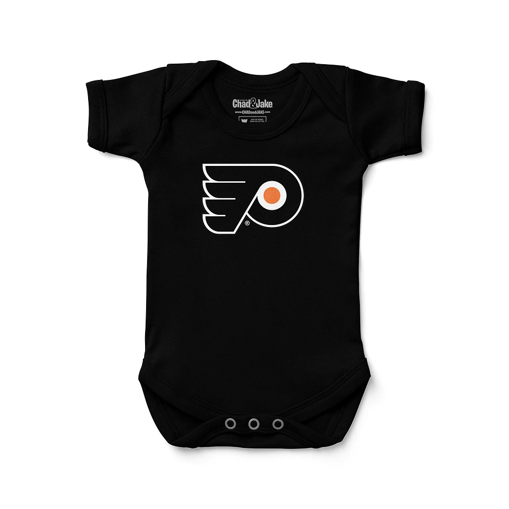 Newborn & Infant Chad Jake Black Philadelphia Flyers Primary Logo Bodysuit