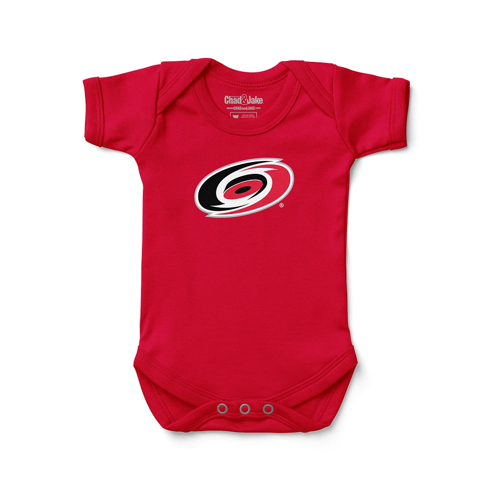 Newborn & Infant Chad Jake Red Carolina Hurricanes Primary Logo Bodysuit