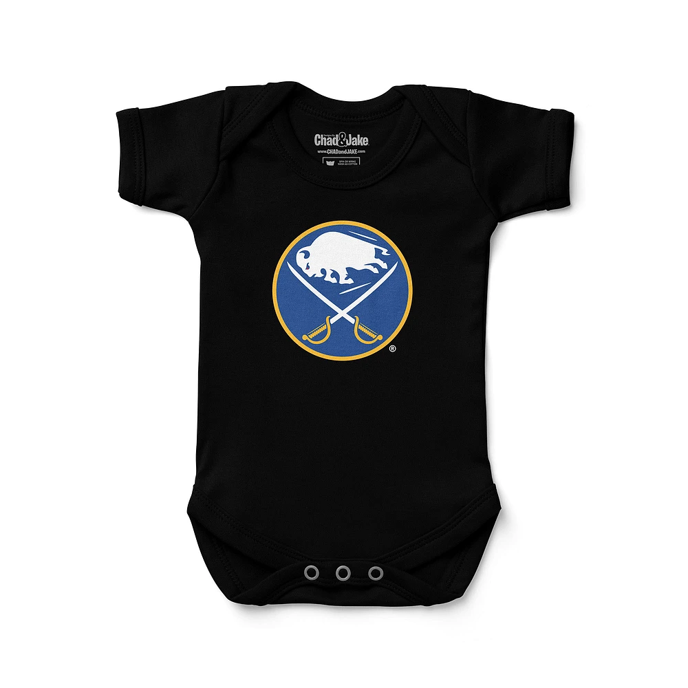 Newborn & Infant Chad Jake Black Buffalo Sabres Primary Logo Bodysuit