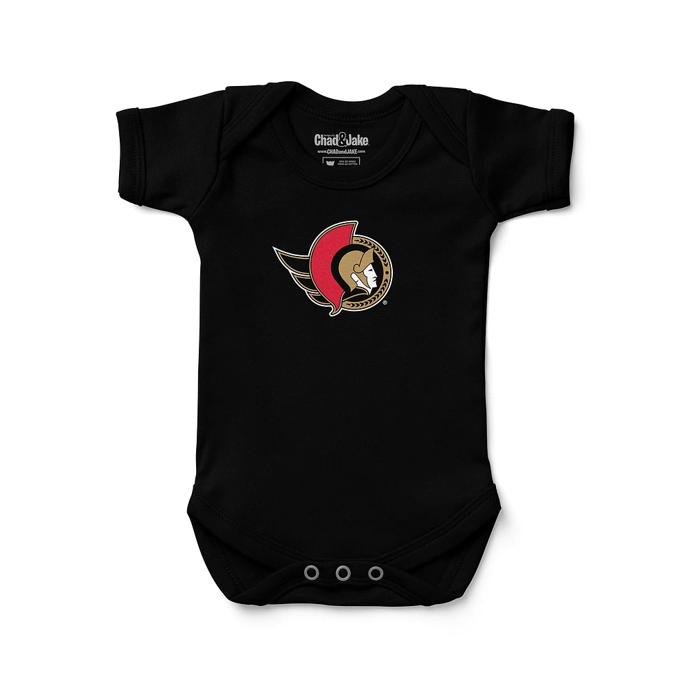 Newborn & Infant Chad Jake Black Ottawa Senators Primary Logo Bodysuit