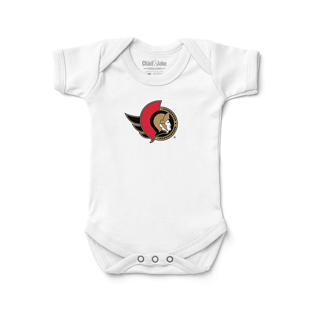Newborn & Infant Chad Jake White Ottawa Senators Primary Logo Bodysuit