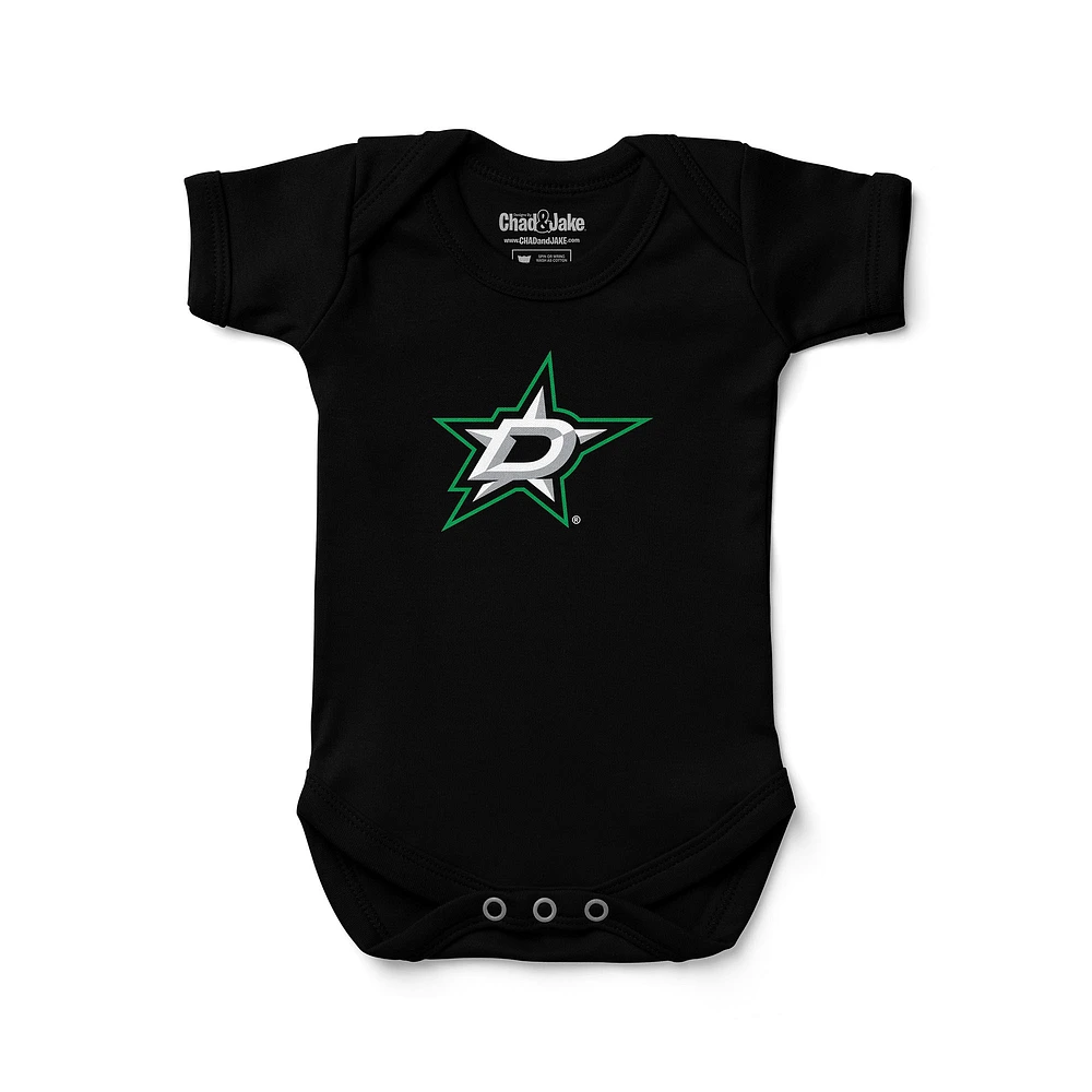 Newborn & Infant Chad Jake Black Dallas Stars Primary Logo Bodysuit