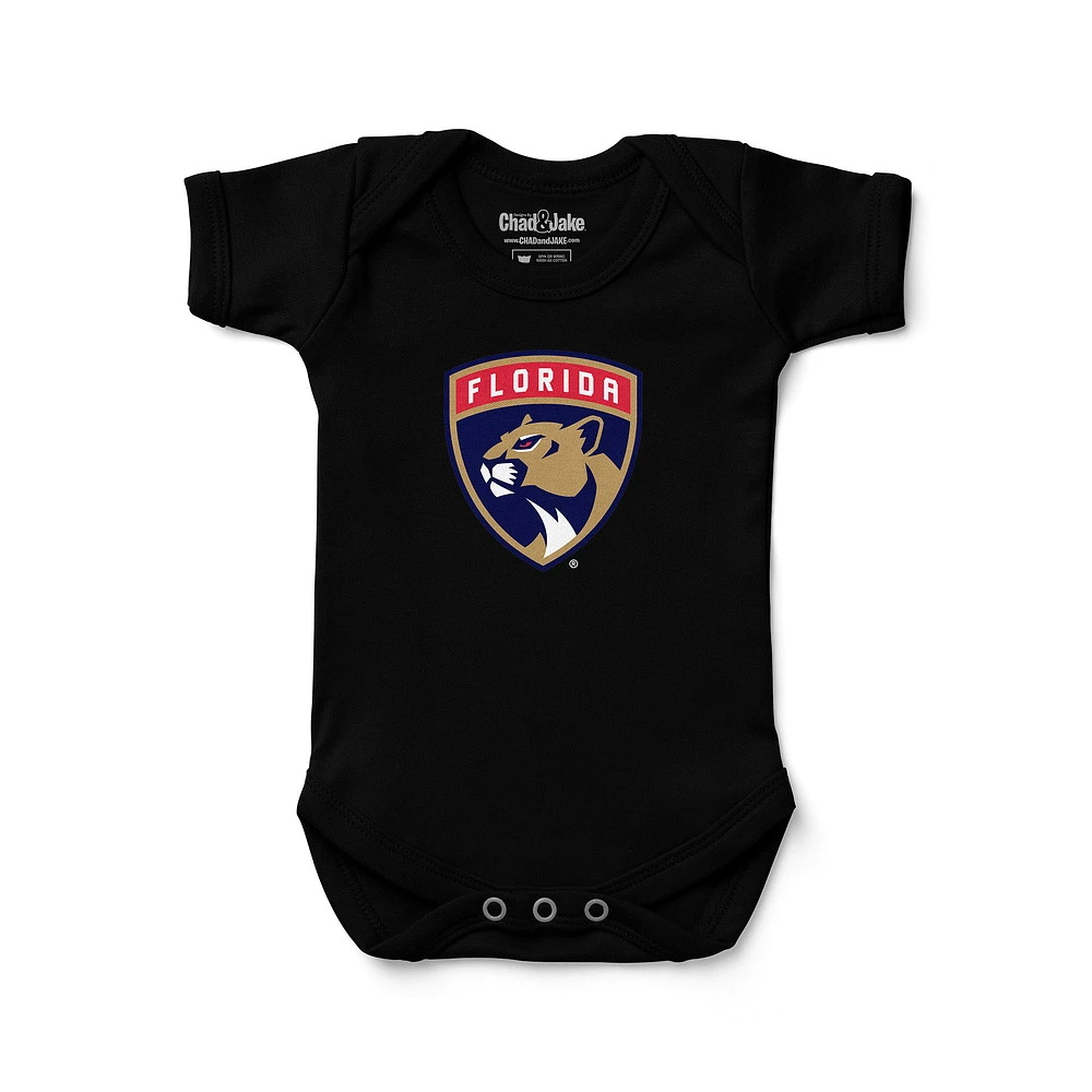 Newborn & Infant Chad Jake Black Florida Panthers Primary Logo Bodysuit