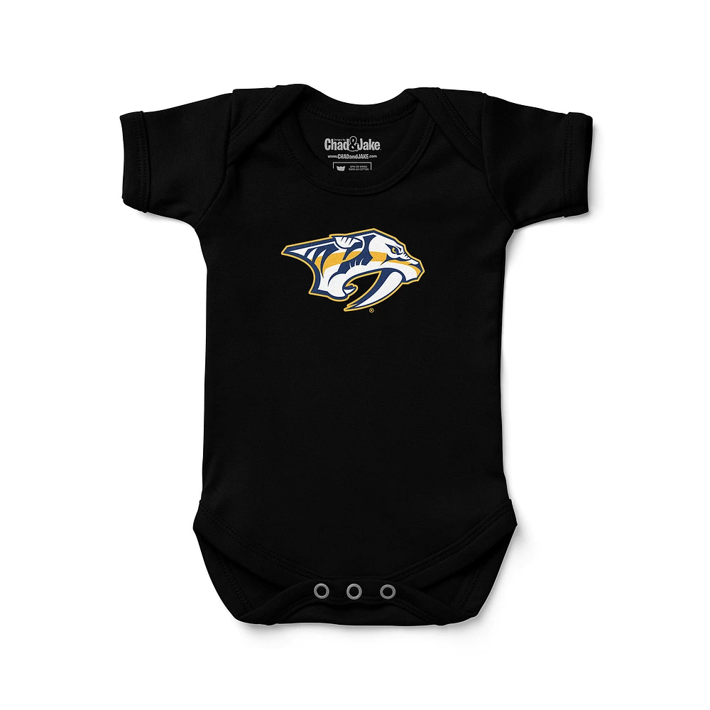 Newborn & Infant Chad Jake Black Nashville Predators Primary Logo Bodysuit