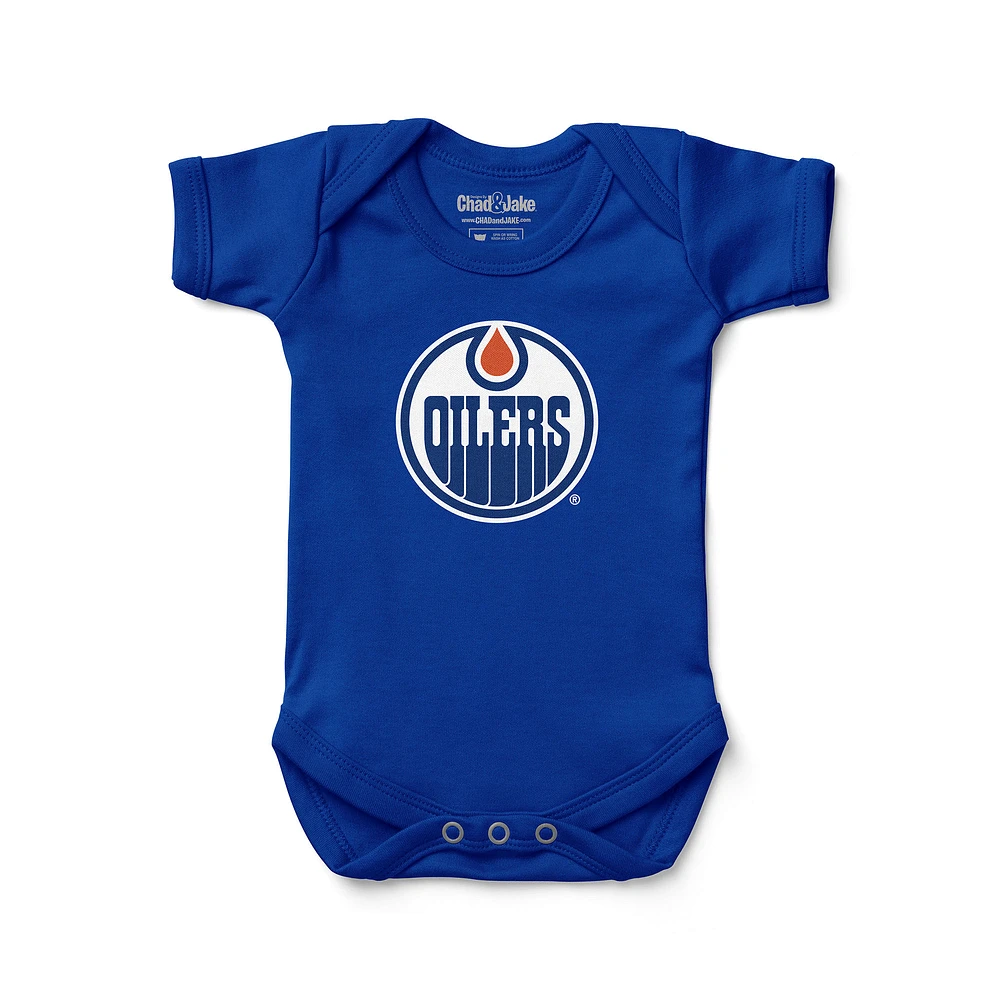 Newborn & Infant Chad Jake Royal Edmonton Oilers Primary Logo Bodysuit