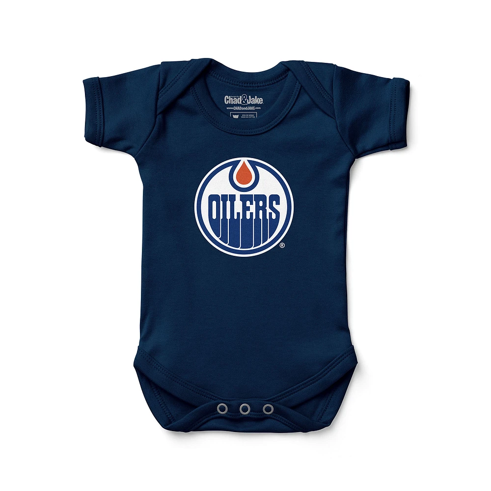 Newborn & Infant Chad Jake Navy Edmonton Oilers Primary Logo Bodysuit