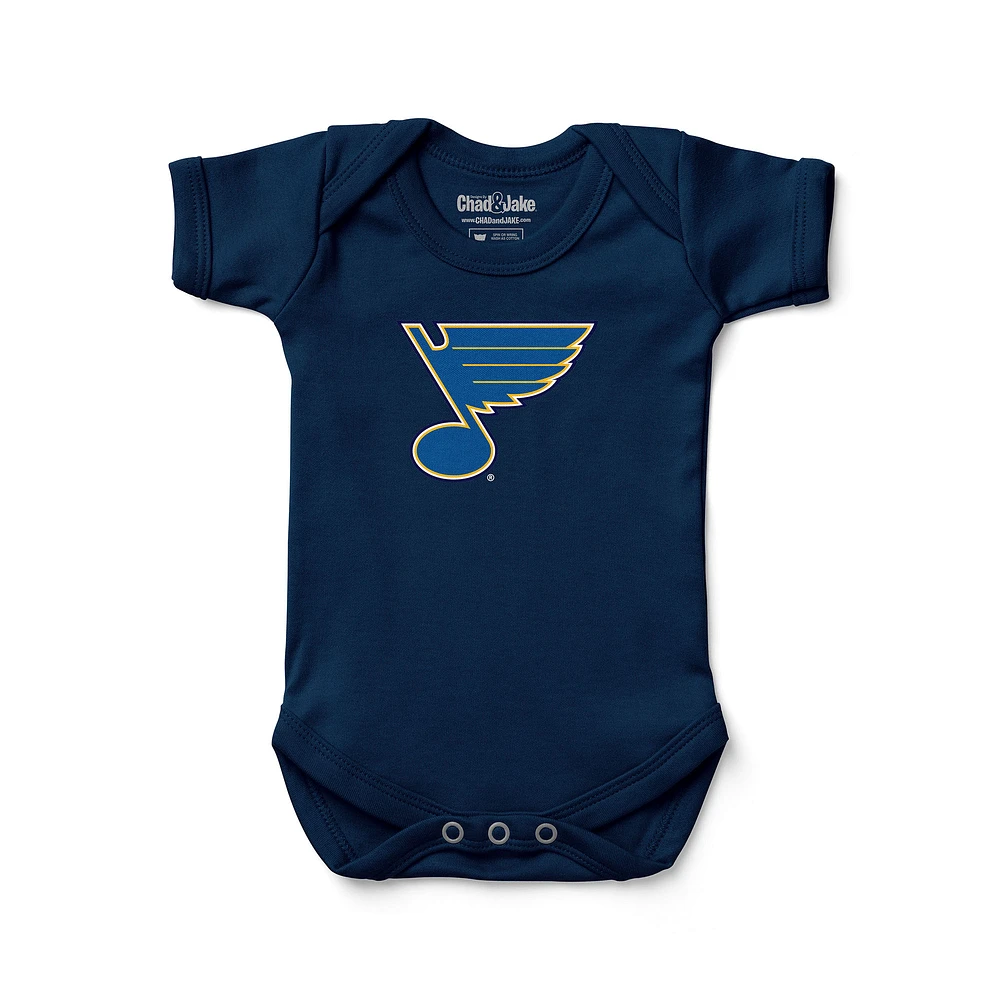 Newborn & Infant Chad Jake Navy St. Louis Blues Primary Logo Bodysuit