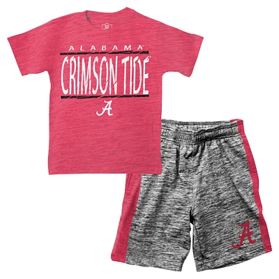 Toddler Wes & Willy Crimson Alabama Tide/Charcoal T-Shirt Shorts Set