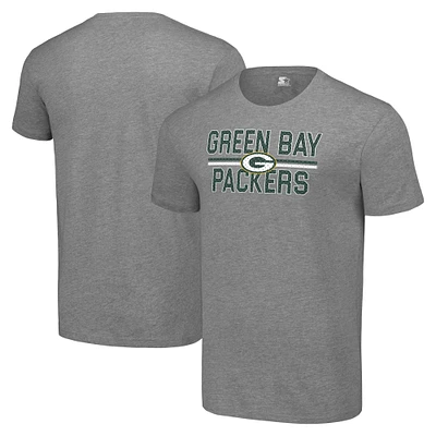 Men's Starter Heather Gray Green Bay Packers Team Mesh Print Graphic T-Shirt