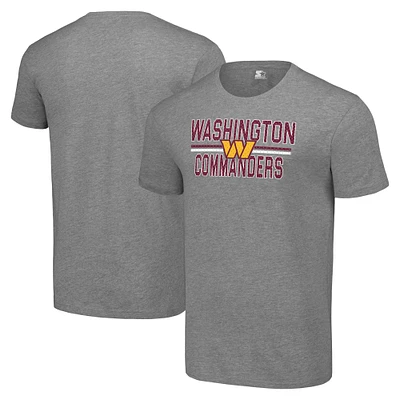 Men's Starter Heather Gray Washington Commanders Team Mesh Print Graphic T-Shirt