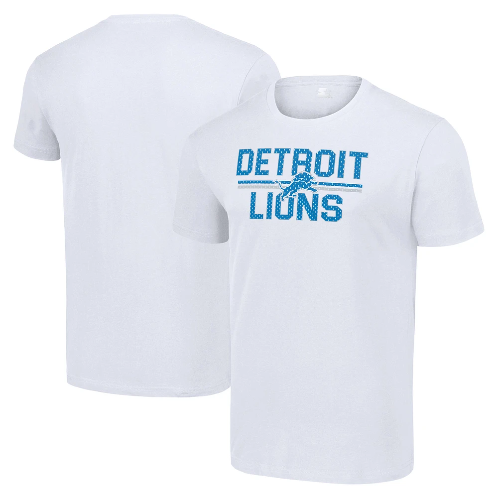 Men's Starter White Detroit Lions Team Mesh Print Graphic T-Shirt