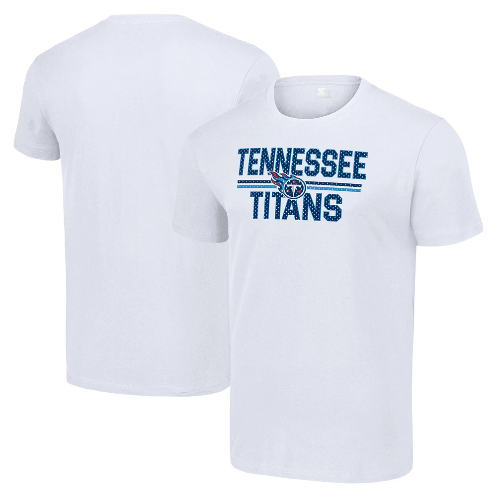 Men's Starter White Tennessee Titans Team Mesh Print Graphic T-Shirt