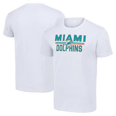 Men's Starter White Miami Dolphins Team Mesh Print Graphic T-Shirt
